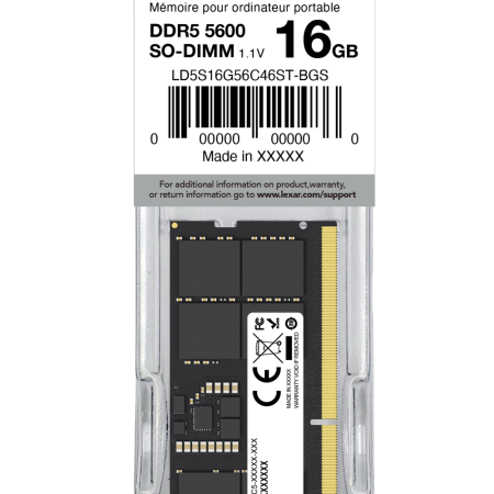 Lexar DDR5 5600MHz 16GB UDIMM Desktop Memory